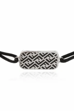 Fendi CZARNY Bransoleta z logo