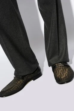 Fendi CZARNY Buty `O`Lock` typu `loafers`