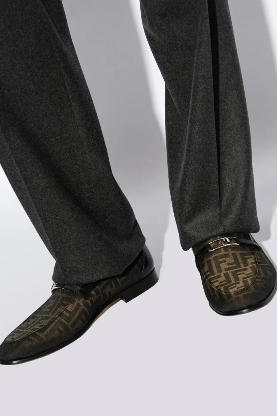 Fendi CZARNY Buty `O`Lock` typu `loafers`