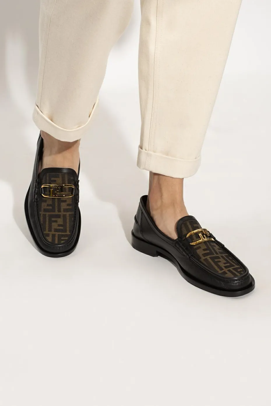 Fendi CZARNY Buty typu ‘loafers’
