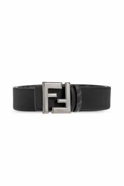 Fendi CZARNY Dwustronny pasek