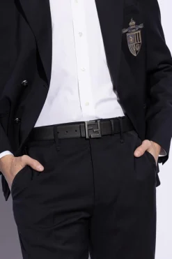 Fendi CZARNY Dwustronny pasek