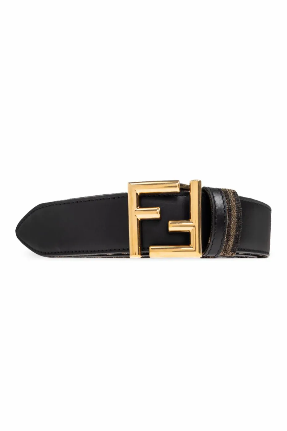 Fendi CZARNY Dwustronny pasek