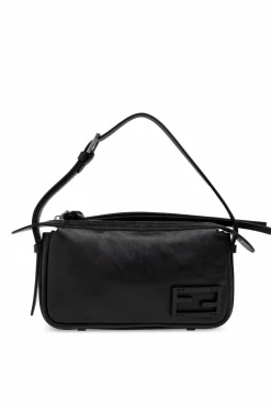 Fendi CZARNY Skórzana torba na ramię ‘Smiply Fendi Mini’