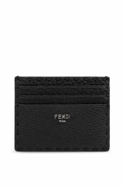Fendi CZARNY Skórzane etui na karty