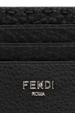 Fendi CZARNY Skórzane etui na karty