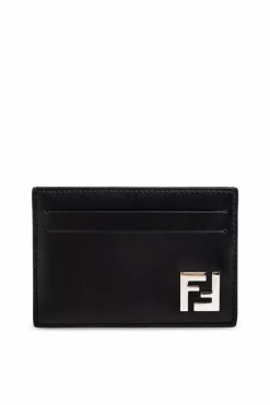 Fendi CZARNY Skórzane etui na karty