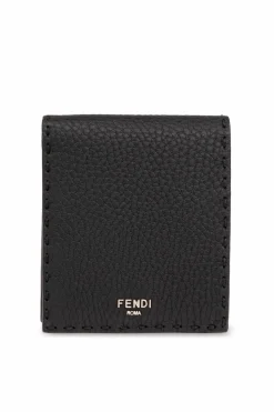 Fendi CZARNY Skórzany portfel