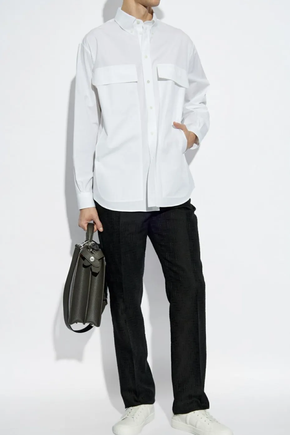 Fendi CZARNY Spodnie z logo