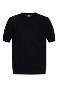 Fendi CZARNY Sweter z krótkimi rękawami