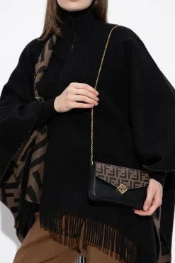 Fendi CZARNY Torba ba ramię z monogramem