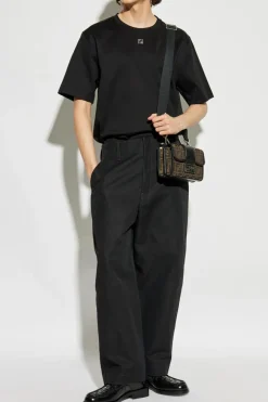 Fendi CZARNY T-shirt z logo