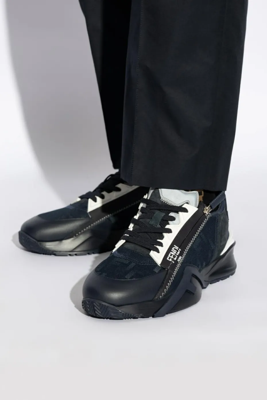 Fendi GRANATOWY Buty sportowe `Flow`