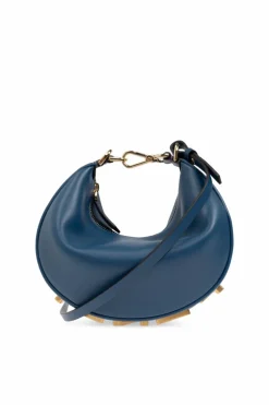 Fendi GRANATOWY Torba do ręki Fendigraphy Mini’