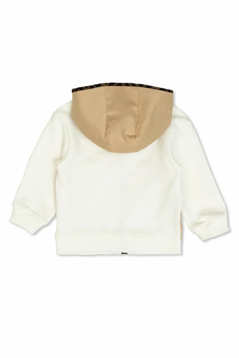 Fendi Kids beżowy Bawełniana bluza z kapturem