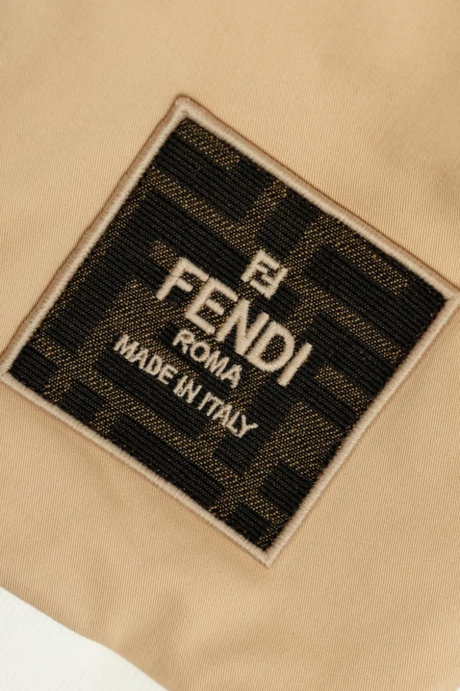 Fendi Kids beżowy Bawełniana bluza z kapturem