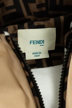 Fendi Kids beżowy Bawełniana bluza z kapturem