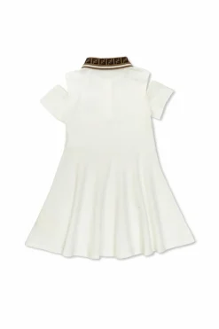 Fendi Kids BIAŁY Bawełniana sukienka typu polo