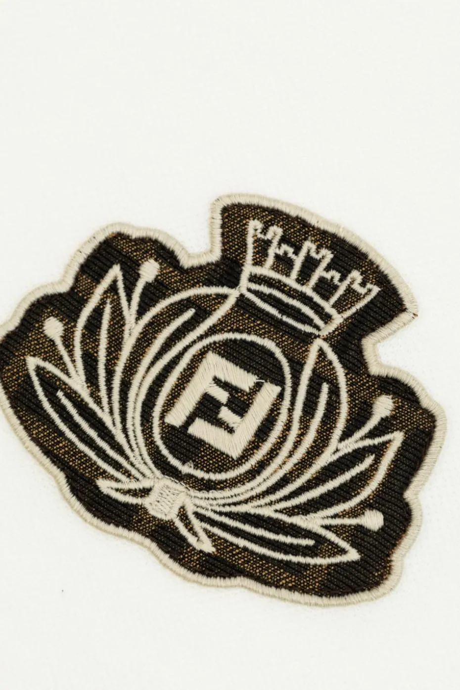 Fendi Kids BIAŁY Bawełniane polo z naszywką z logo