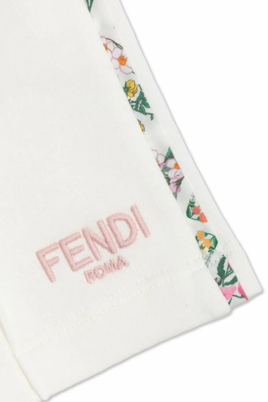 Fendi Kids BIAŁY Spodnie dresowe z motywem kwiatowym