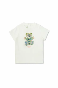 Fendi Kids BIAŁY T-shirt z kolorowym nadrukiem