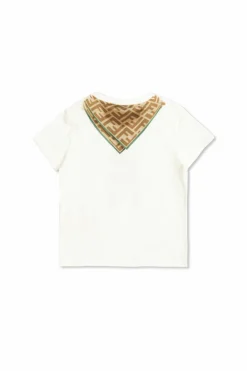 Fendi Kids BIAŁY T-shirt z nadrukiem