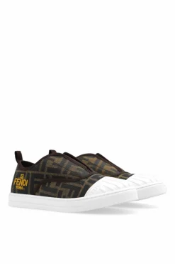 Fendi Kids BRĄZOWY Buty sportowe z monogramem