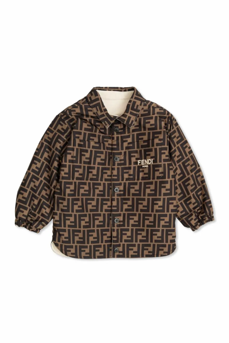 Fendi Kids BRĄZOWY Dwustronna kurtka
