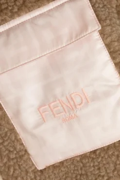 Fendi Kids BRĄZOWY Kurtka z logo