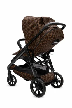 Fendi Kids BRĄZOWY Składana spacerówka z logo