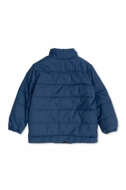 Fendi Kids GRANATOWY Ocieplana kurtka z naszywką z logo