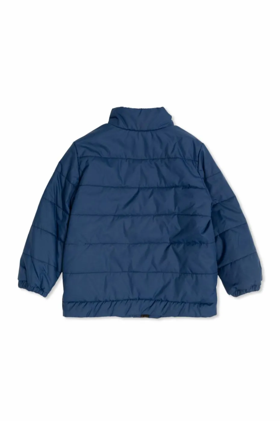 Fendi Kids GRANATOWY Ocieplana kurtka z naszywką z logo
