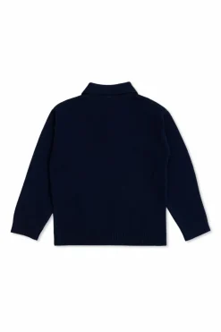 Fendi Kids GRANATOWY Wełniane polo z długimi rękawami