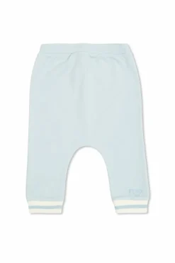 Fendi Kids jasnoniebieski Bawełniane spodnie z wyszytym logo