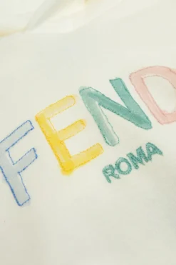 Fendi Kids kremowy Bluza z logo