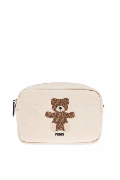 Fendi Kids kremowy Kosmetyczka z logo