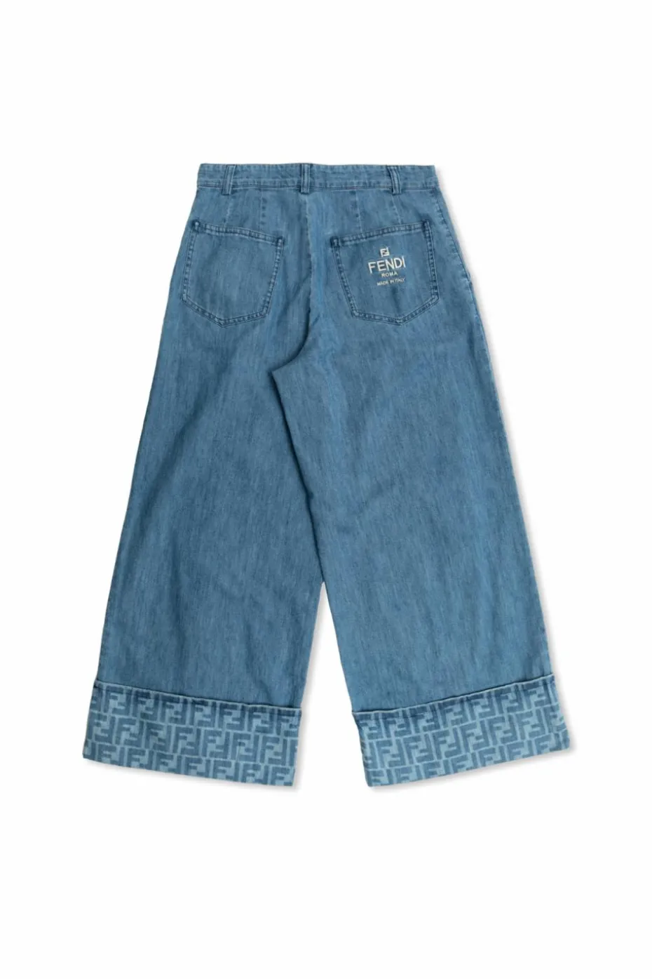 Fendi Kids NIEBIESKI Jeansy z nogawkami o szerokim kroju