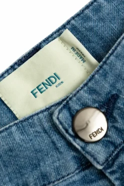 Fendi Kids NIEBIESKI Jeansy z nogawkami o szerokim kroju