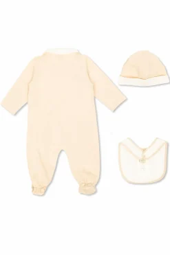 Fendi Kids RÓŻOWY Komplet: body, czapka i śliniak