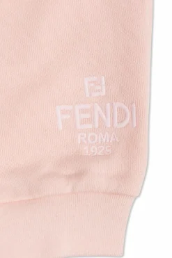 Fendi Kids RÓŻOWY Spodnie dresowe z wyszytym logo