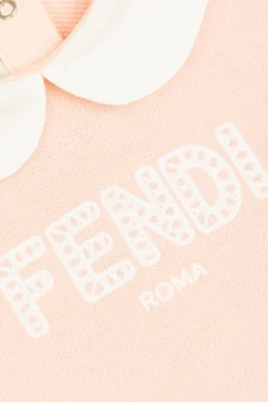 Fendi Kids RÓŻOWY Sukienka z falbaną
