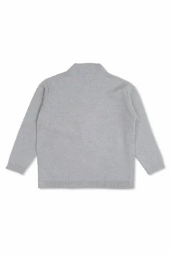 Fendi Kids SZARY Kardigan z wyszytym logo