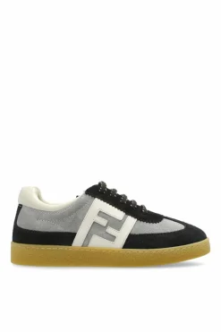 Fendi Kids SZARY Zamszowe buty sportowe