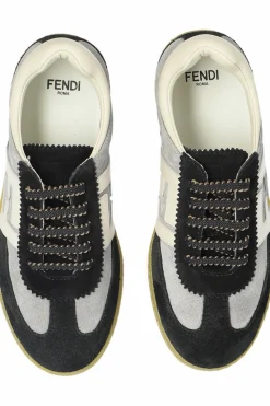 Fendi Kids SZARY Zamszowe buty sportowe