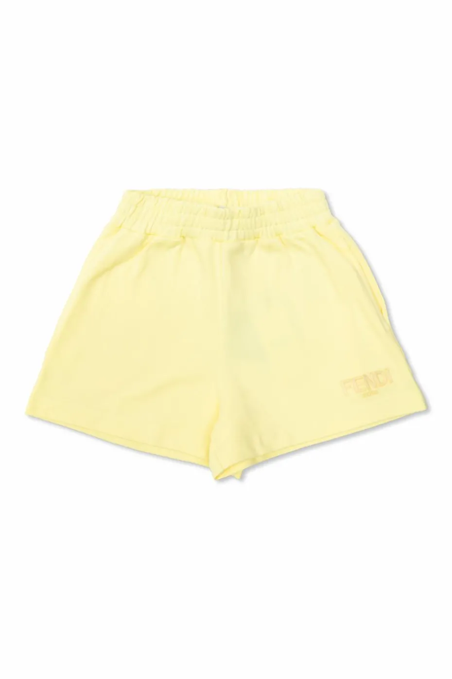 Fendi Kids ŻÓŁTY Szorty z wyszytym logo