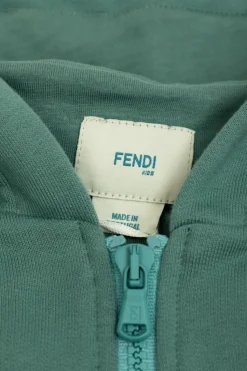 Fendi Kids ZIELONY Bluza z kapturem