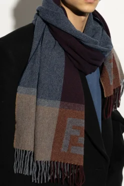 Fendi MULTIKOLOR Wełniany szal