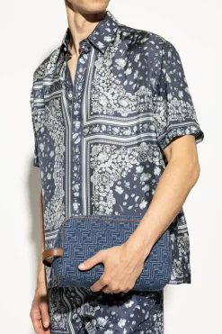 Fendi NIEBIESKI Kosmetyczka z monogramem