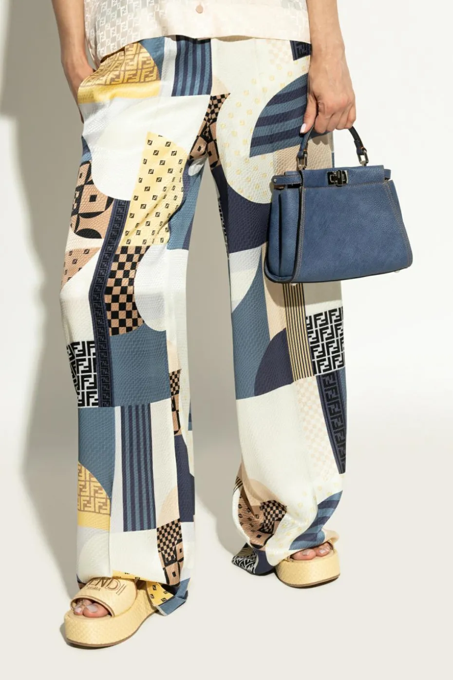 Fendi NIEBIESKI Torba do ręki `Peekaboo Mini`