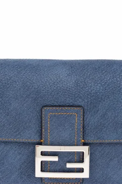 Fendi NIEBIESKI Torba na ramię `Baguette Medium`